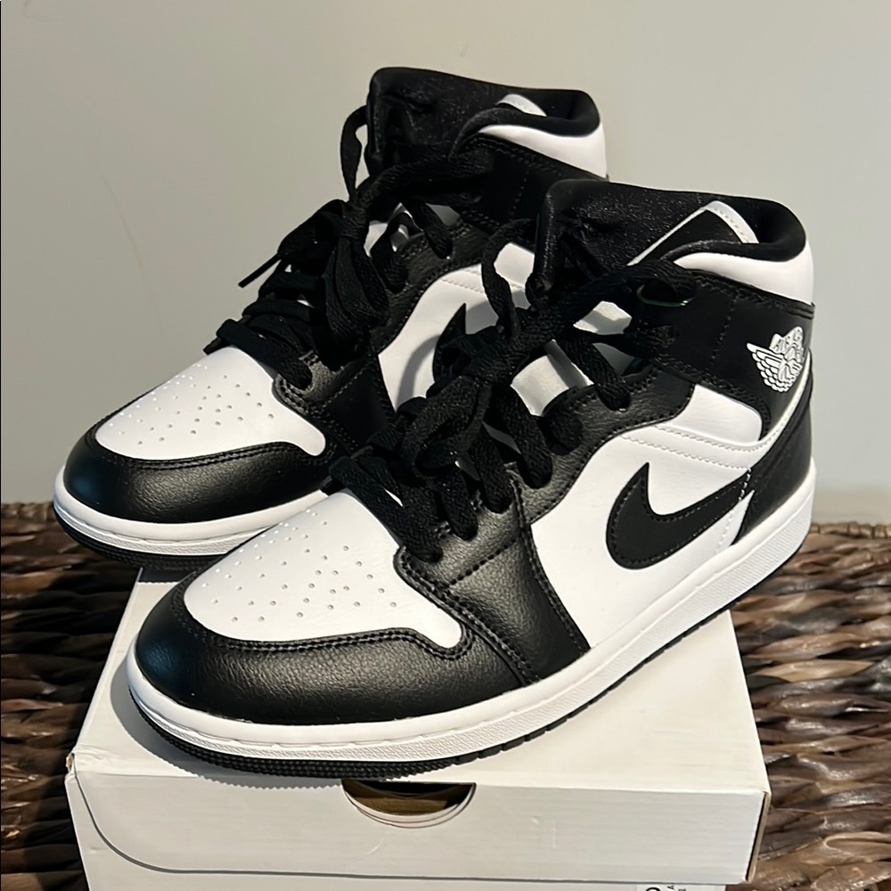 Jordan Black and White Athletic Shoes